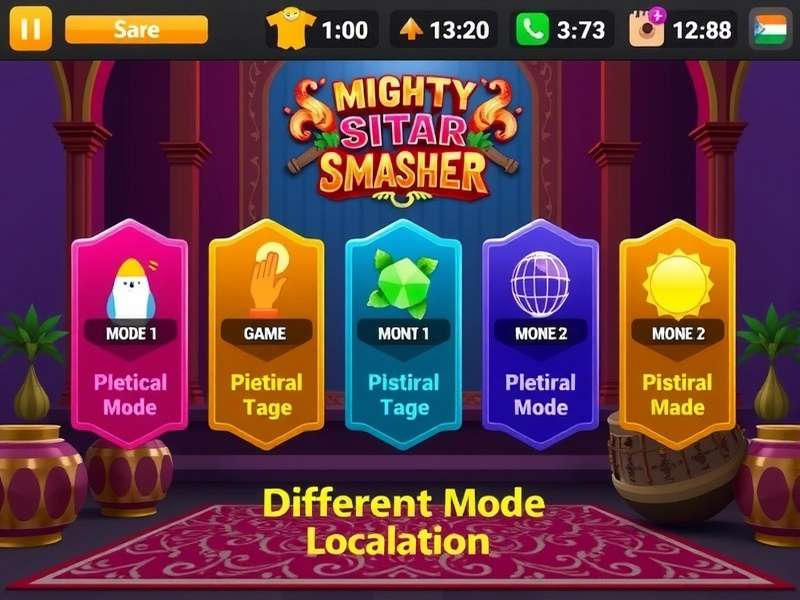 Mighty Sitar Smasher different game modes interface
